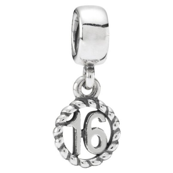 PANDORA Sweet 16 Dangle Charm Authentic Sterling Silver Birthday Special - Picture 1 of 9